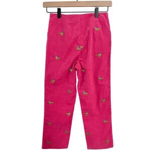 Girls Lilly Pulitzer White Tag Pink Duck Corduroy Pants size 8